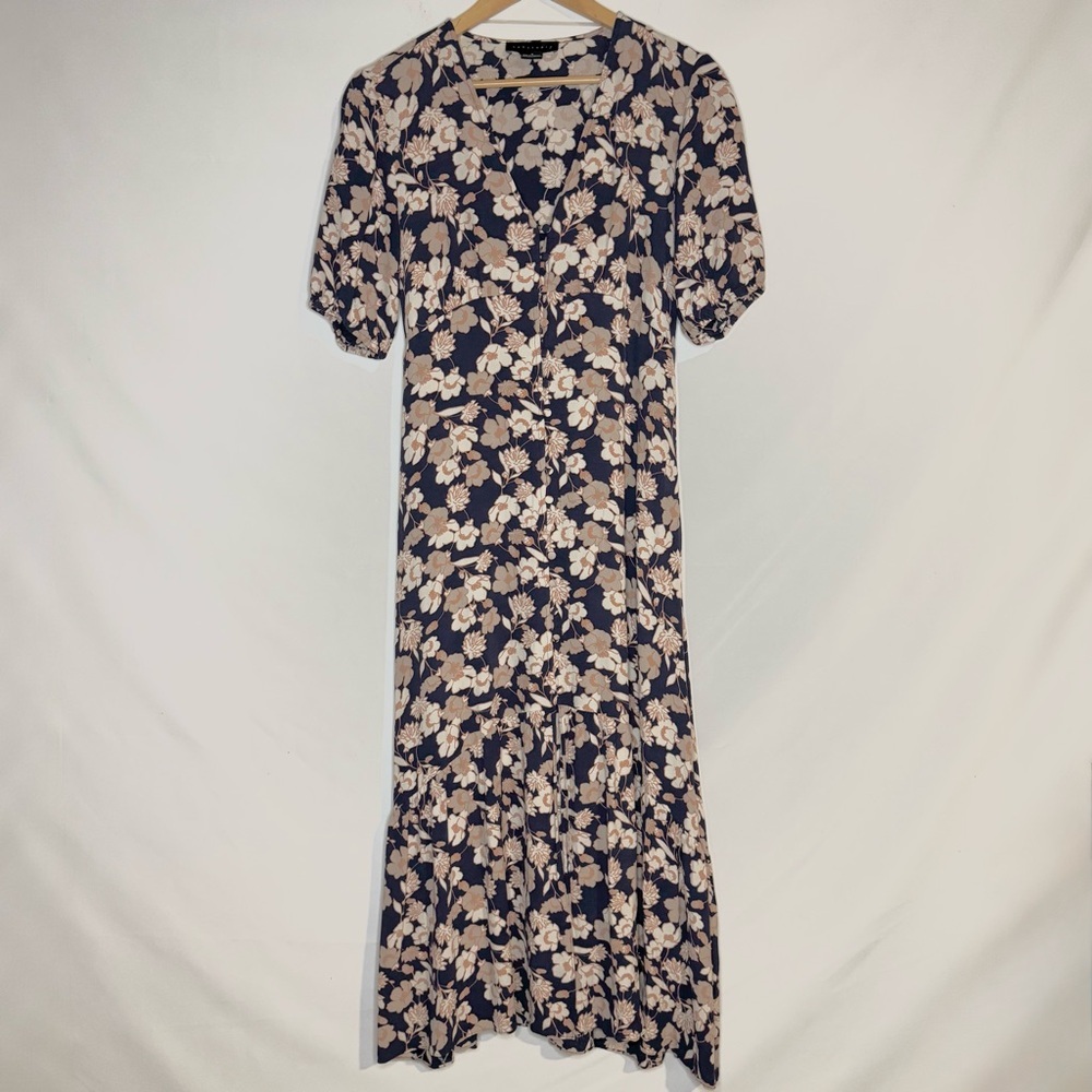 Sanctuary Florence Short Sleeve Maxi Dress in Stencil Floral Print Size 4 - Picture 2 of 10
